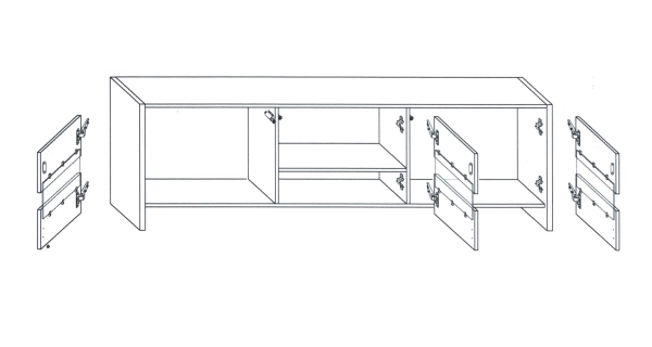 Televizní stolek DUSTLIK, černá/černý lesk, 5 let záruka