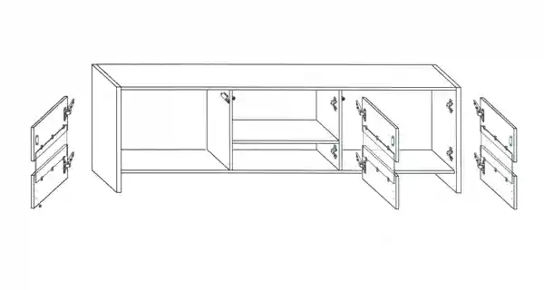 Televizní stolek DUSTLIK, černá/černý lesk