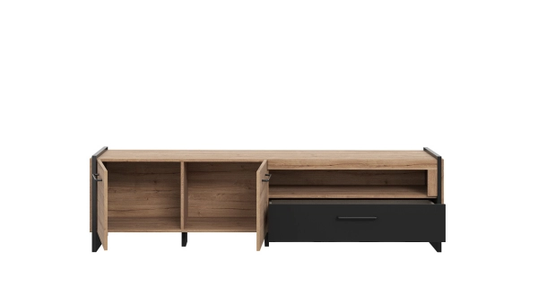 Televizní stolek EVIA, dub waterford/černá, 5 let záruka