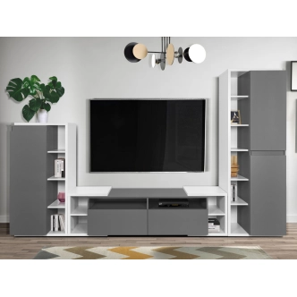 Televizní stolek FEDOR 2F, antracit/světle šedá