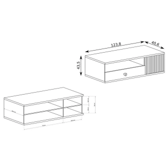 Televizní stolek FRAGILIS 1D1S, dub artisan/černá