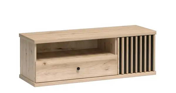 Televizní stolek FRAGILIS 1D1S na nohách, dub artisan/černá