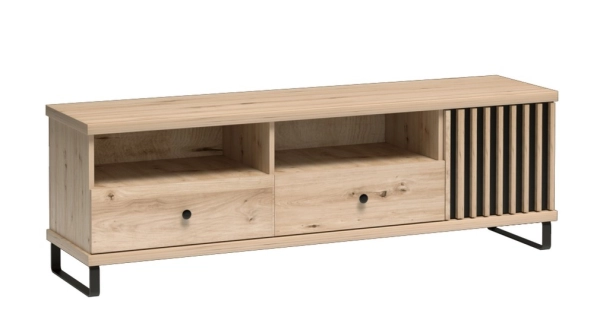 Televizní stolek FRAGILIS 1D2S, dub artisan/černá