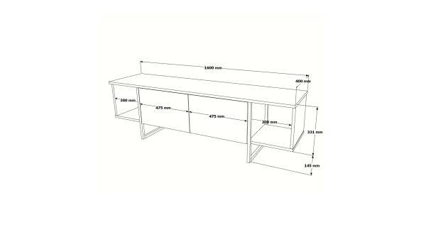 Televizní stolek GLENTOR, mramor/zlatá
