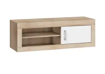 Televizní stolek GOUDINI 1D, dub sonoma/bílý lesk