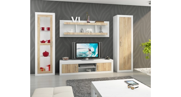 Televizní stolek GOUDINI, craft bílý/craft zlatý, 5 let záruka