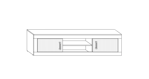 Televizní stolek GOUDINI, dub sonoma/bílý lesk
