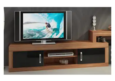 Televizní stolek GOUDINI, švestka wallis/černý lesk