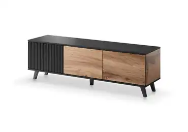 Televizní stolek HOLLIS RTV1, dub wotan/černá