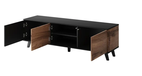 Televizní stolek HOLLIS RTV1, dub wotan/černá