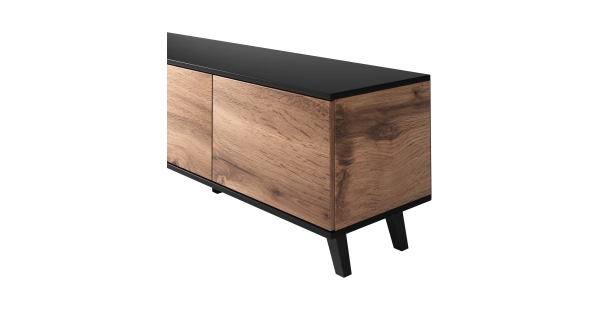 Televizní stolek HOLLIS RTV1, dub wotan/černá