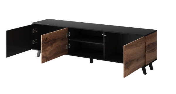 Televizní stolek HOLLIS RTV2, dub wotan/černá