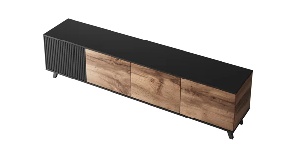 Televizní stolek HOLLIS RTV3, dub wotan/černá