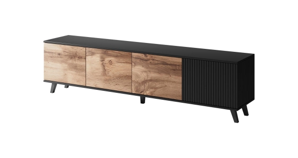 Televizní stolek HOLLIS RTV3, dub wotan/černá