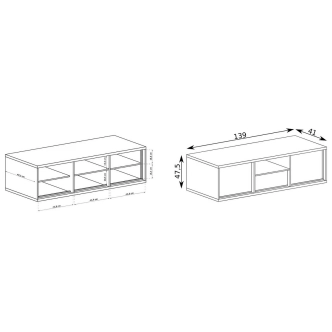 Televizní stolek IPPOLITO 1, dub hickory