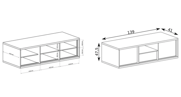 Televizní stolek IPPOLITO 1, dub hickory