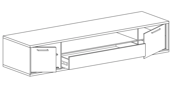 Televizní stolek IPPOLITO 2, dub hickory