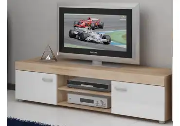 Televizní stolek IRUS, dub sonoma/bílý lesk