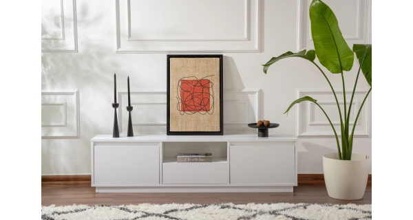 Televizní stolek KALLAN, bílá