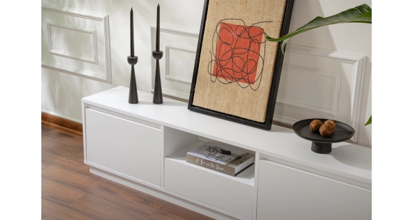 Televizní stolek KALLAN, bílá