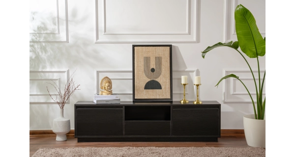 Televizní stolek KALLAN, černé dřevo