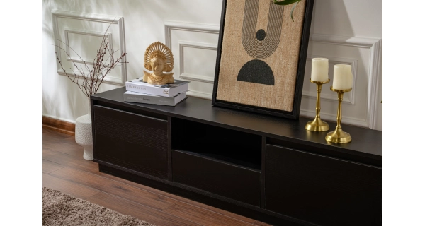 Televizní stolek KALLAN, černé dřevo