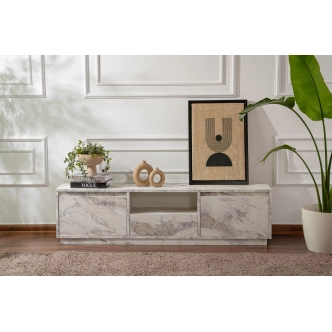Televizní stolek KALLAN, mramor