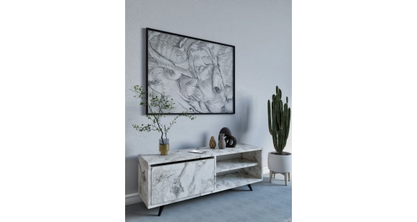 Televizní stolek KALTRIX, mramor