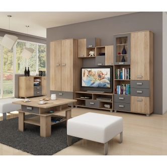 Televizní stolek KEATING, dub sonoma/grafit, 5 let záruka