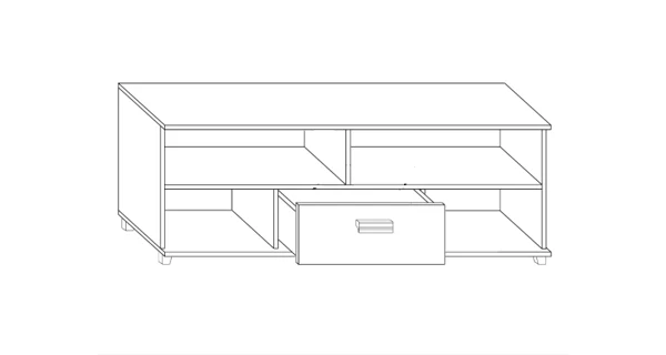 Televizní stolek KEATING, dub sonoma/grafit