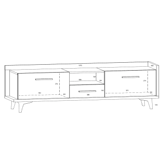 Televizní stolek KNUT 2D1S, craft tobaco/bílá/černá, 5 let záruka