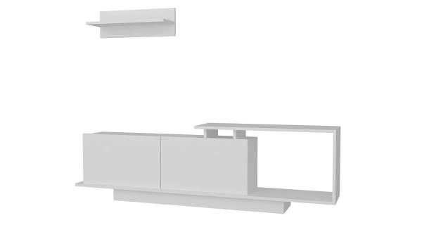 Televizní stolek KODAIK s policí, bílý