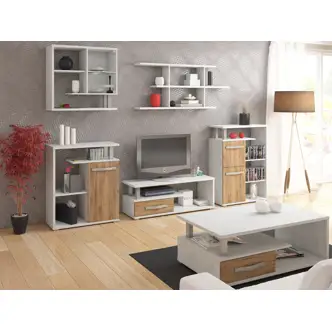 Televizní stolek LEHUA, craft bílý/craft zlatý