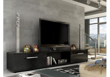 Televizní stolek LOBA RTV, černá/černý lesk