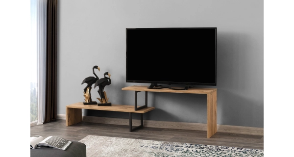 Televizní stolek MALLAN, borovice/černá