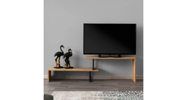 Televizní stolek MALLAN, borovice/černá