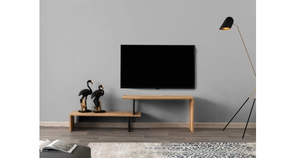 Televizní stolek MALLAN, borovice/černá