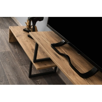 Televizní stolek MALLAN, borovice/černá