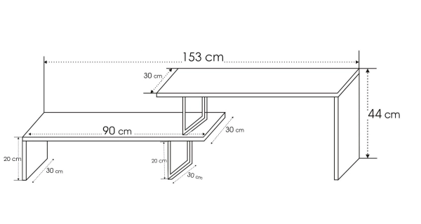 Televizní stolek MALLAN, borovice/černá
