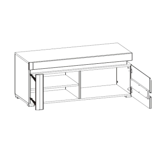 Televizní stolek MANDOLIN, bílý vysoký lesk
