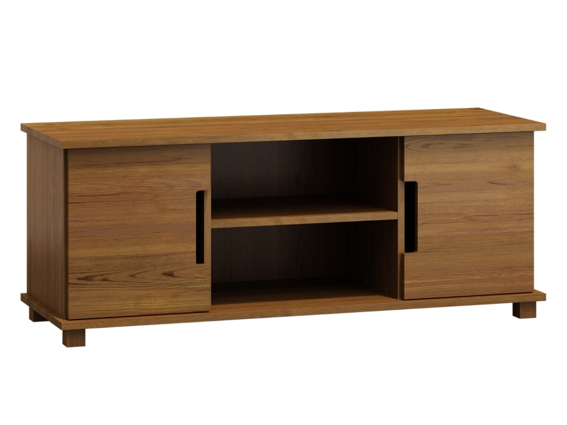 Televizní stolek TORFIN 6, šířka 180 cm, masiv borovice, moření: dub