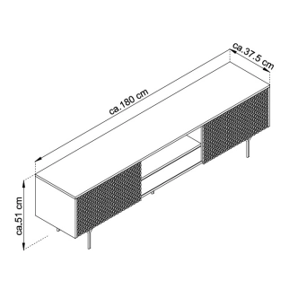 Televizní stolek MOKIHANA, černý grafit