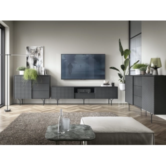 Televizní stolek MOKIHANA, černý grafit