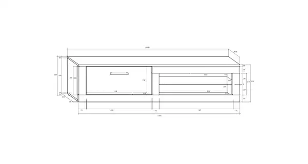 Televizní stolek MOLTENO NEW, dub sonoma/bílý lesk, 5 let záruka