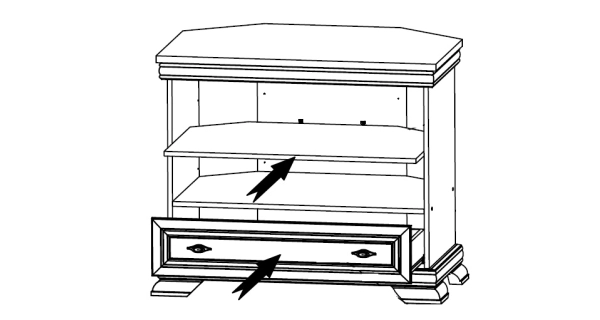 Televizní stolek MONEDULA - hrany, borovice andersen