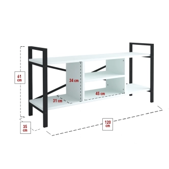 Televizní stolek MORHAL, černá/bílá
