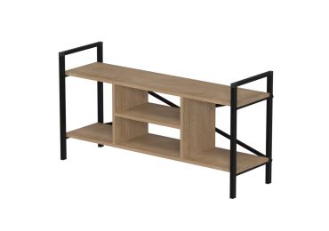 Televizní stolek MORHAL, černá/dub safírový