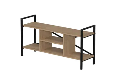 Televizní stolek MORHAL, černá/dub safírový