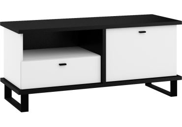 Televizní stolek ORSOLA 1D1S, černá/bílá