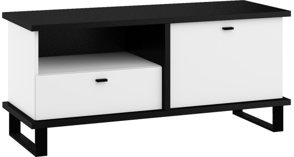 Televizní stolek ORSOLA 1D1S, černá/bílá